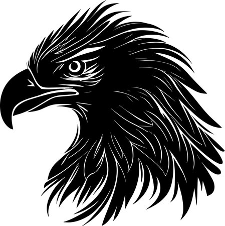 Eagle Mascot Black Colorのイラスト素材