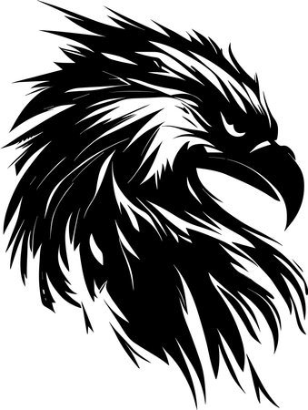 Eagle Mascot Black Colorのイラスト素材