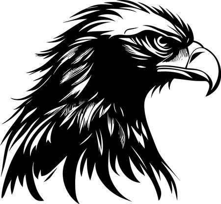 Eagle Mascot Black Colorのイラスト素材