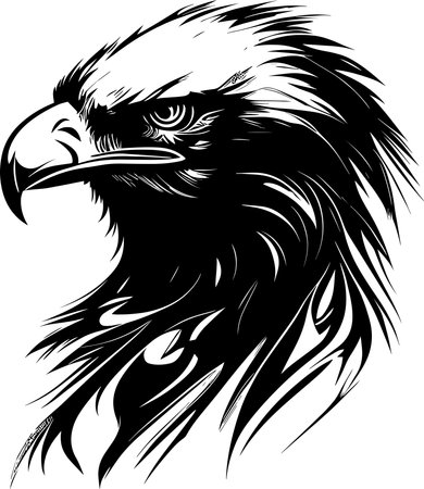 Eagle Mascot Black Colorのイラスト素材