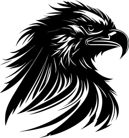 Eagle Mascot Black Colorのイラスト素材