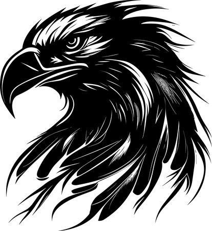 Eagle Mascot Black Colorのイラスト素材
