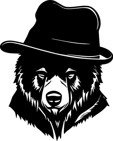 Grizzly Bear In Fedora Hatのイラスト素材
