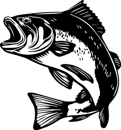 Salmon Fish Black Colorのイラスト素材