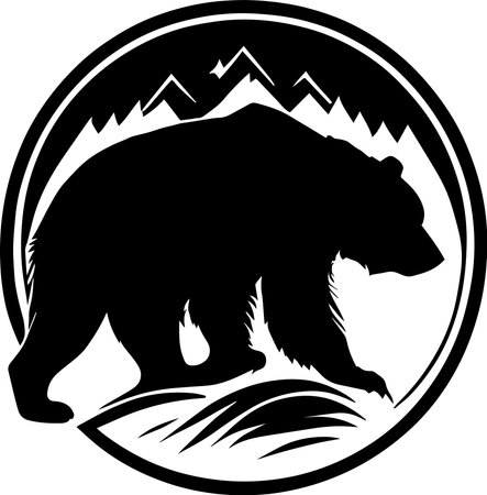 Bear In A Circleのイラスト素材
