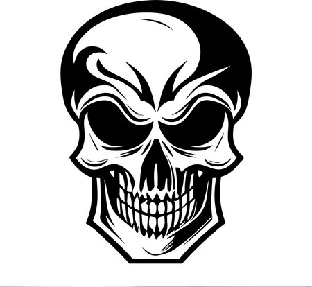 Dark Skull Icon Monochromeのイラスト素材