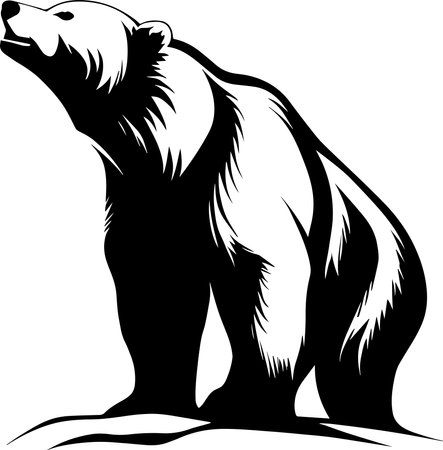 Polar Bear Silhouette Iconのイラスト素材