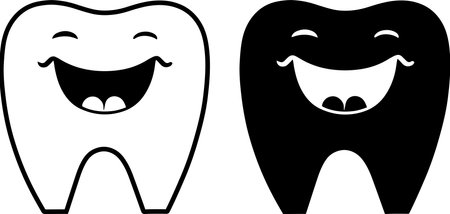 Happy Smiling Tooth Mascotのイラスト素材