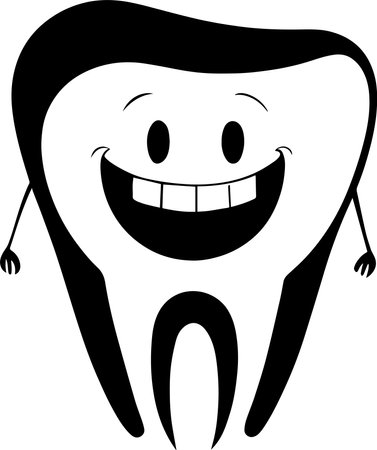 Happy Smiling Tooth Mascotのイラスト素材