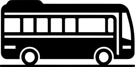 Bus Minimalisti Monochrome Design Styleのイラスト素材