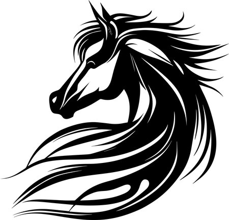 Horse Monochrome Design Styleのイラスト素材
