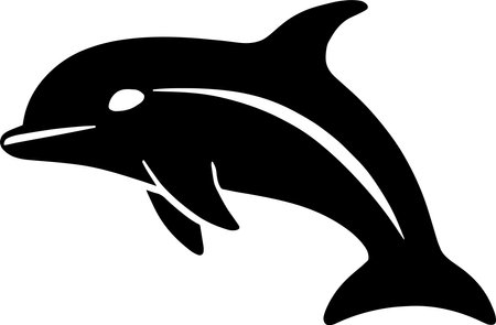 Dolphin Monochrome Design Styleのイラスト素材