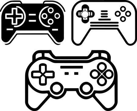 Gaming Controller Monochrome Design Styleのイラスト素材