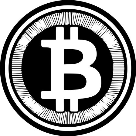 Bitcoin Logo Monochrome Design Styleのイラスト素材