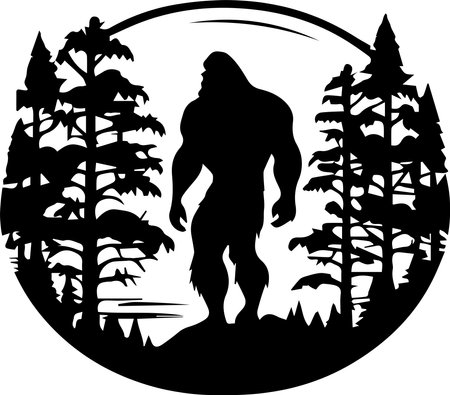 Bigfoot Logo Monochrome Design Styleのイラスト素材