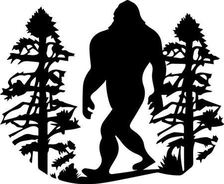 Bigfoot Logo Monochrome Design Styleのイラスト素材