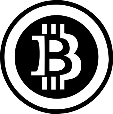 Bitcoin Logo Monochrome Design Styleのイラスト素材