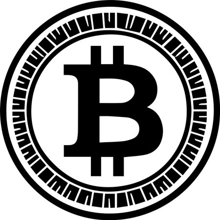 Bitcoin Logo Monochrome Design Styleのイラスト素材