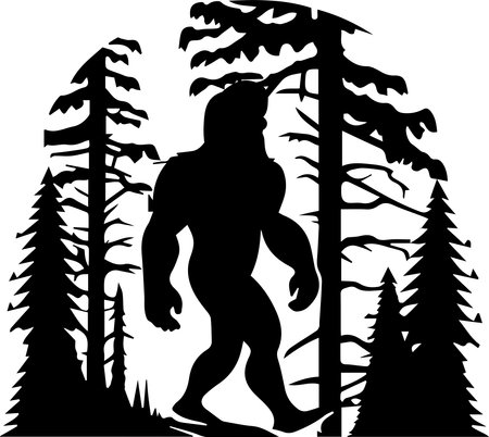 Bigfoot Logo Monochrome Design Styleのイラスト素材