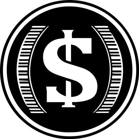 Dollar Sign Logo Monochrome Design Styleのイラスト素材