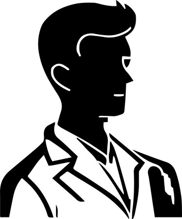 Doctor Silhouette Logo Monochrome Design Styleのイラスト素材