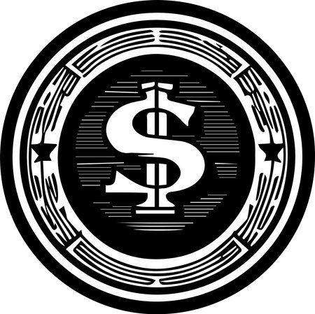 Dollar Sign Logo Monochrome Design Styleのイラスト素材