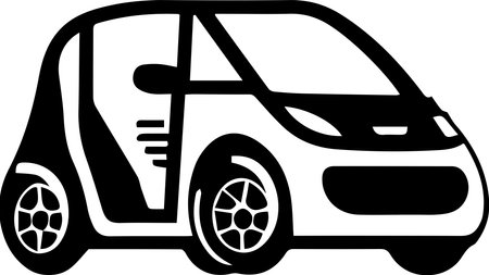 EV Electric Vehicle Logo Monochrome Design Styleのイラスト素材