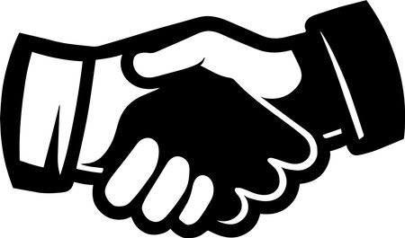 Handshake Logo Monochrome Design Styleのイラスト素材