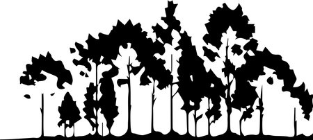 Forest Trees Silhouette Logo Monochrome Design Styleのイラスト素材