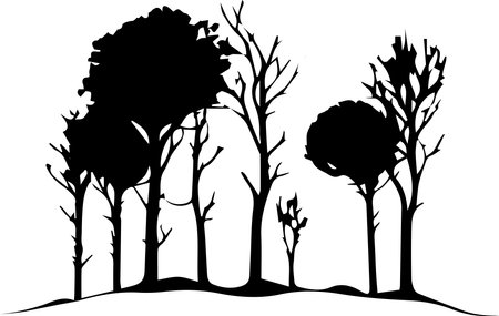 Forest Trees Silhouette Logo Monochrome Design Styleのイラスト素材