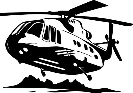 Helicopter Logo Monochrome Design Styleのイラスト素材