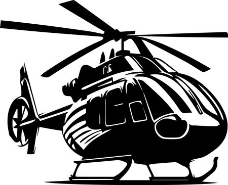 Helicopter Logo Monochrome Design Styleのイラスト素材