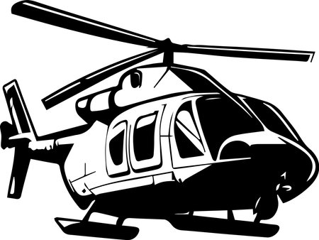 Helicopter Logo Monochrome Design Styleのイラスト素材