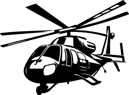 Helicopter Logo Monochrome Design Styleのイラスト素材