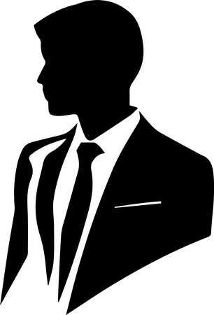 Man Wearing A Suit Logo Monochrome Design Styleのイラスト素材