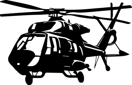 Helicopter Logo Monochrome Design Styleのイラスト素材