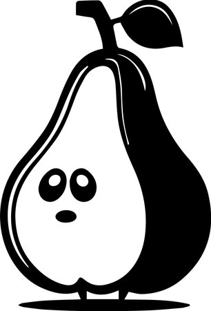 Pear Logo Monochrome Design Styleのイラスト素材