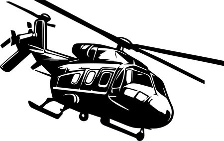 Helicopter Logo Monochrome Design Styleのイラスト素材