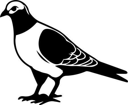 Pigeon Logo Monochrome Design Styleのイラスト素材