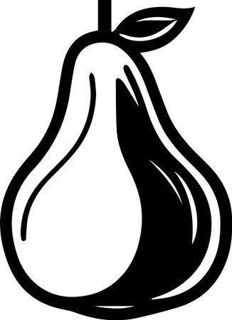 Pear Logo Monochrome Design Styleのイラスト素材