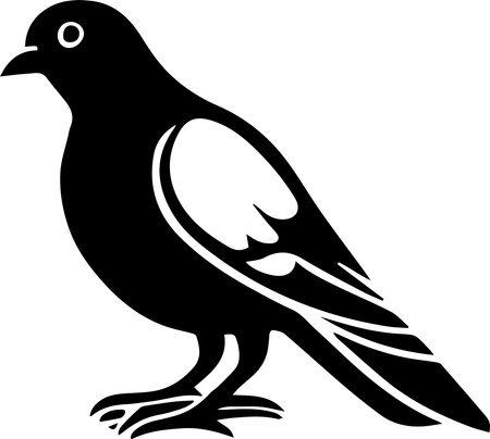 Pigeon Logo Monochrome Design Styleのイラスト素材