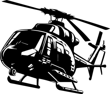 Helicopter Logo Monochrome Design Styleのイラスト素材