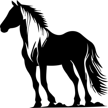 Horse Silhouette Logo Monochrome Design Styleのイラスト素材