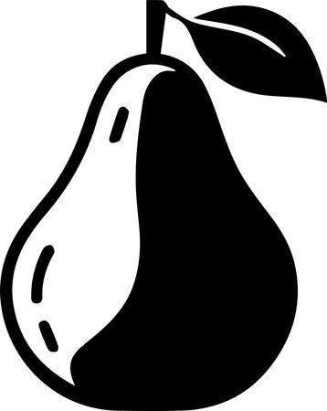 Pear Logo Monochrome Design Styleのイラスト素材