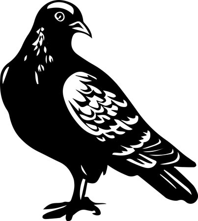 Pigeon Logo Monochrome Design Styleのイラスト素材