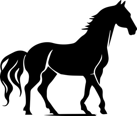 Horse Silhouette Logo Monochrome Design Styleのイラスト素材