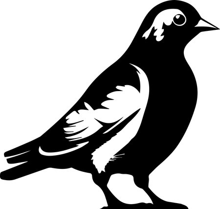 Pigeon Logo Monochrome Design Styleのイラスト素材