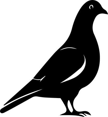 Pigeon Logo Monochrome Design Styleのイラスト素材