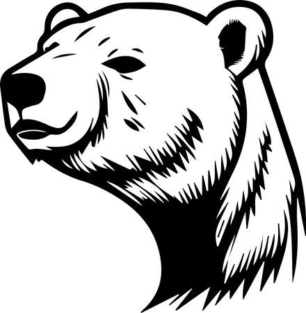 Polar Bear Logo Monochrome Design Styleのイラスト素材