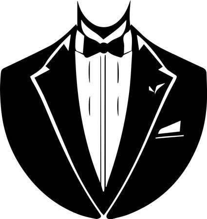 Tuxedo Logo Monochrome Design Styleのイラスト素材